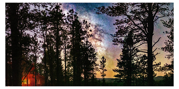 Cabin, Trees, Stars 2